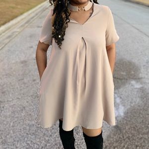 Taupe swing dress